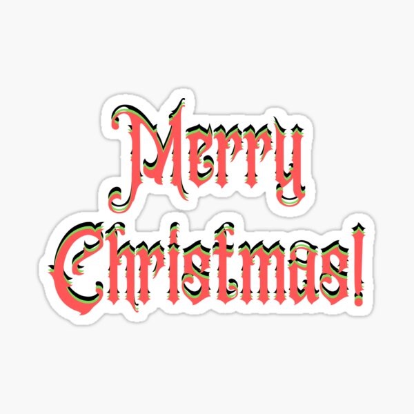 Merry Christmas Word 4 Sticker