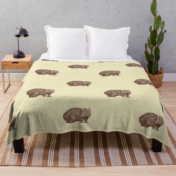 Item preview, Wombat (Vombatus ursinus) on lemon tiled designed and sold by ChrissyWild.