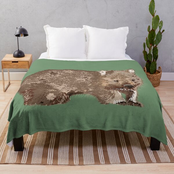 Item preview, Wombat (Vombatus ursinus) on gum green designed and sold by ChrissyWild.