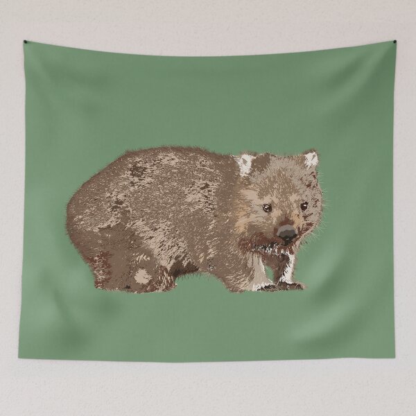 Item preview, Wombat (Vombatus ursinus) on gum green designed and sold by ChrissyWild.