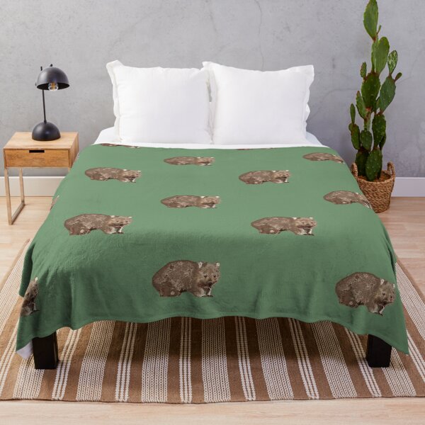 Item preview, Tiled Wombat (Vombatus ursinus) on green designed and sold by ChrissyWild.