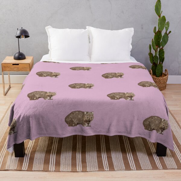 Item preview, Wombat (Vombatus ursinus) on pink tiled designed and sold by ChrissyWild.