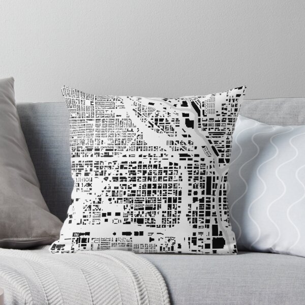 Item preview, Chicago black and white building city map designed and sold by Intrepix.