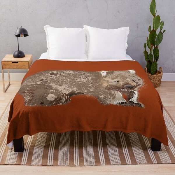 Item preview, Wombat (Vombatus ursinus) on rust designed and sold by ChrissyWild.