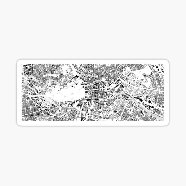 Berlin black & white building city map Sticker