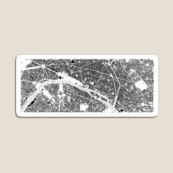 Aperçu de l'œuvre Plan de la ville de Paris en noir et blanc créée et vendue par Intrepix.