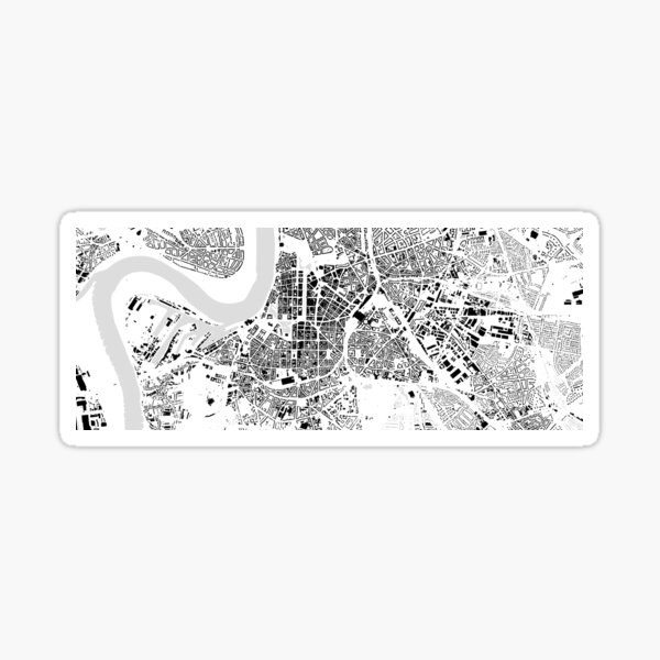 Düsseldorf black & white building city map Sticker