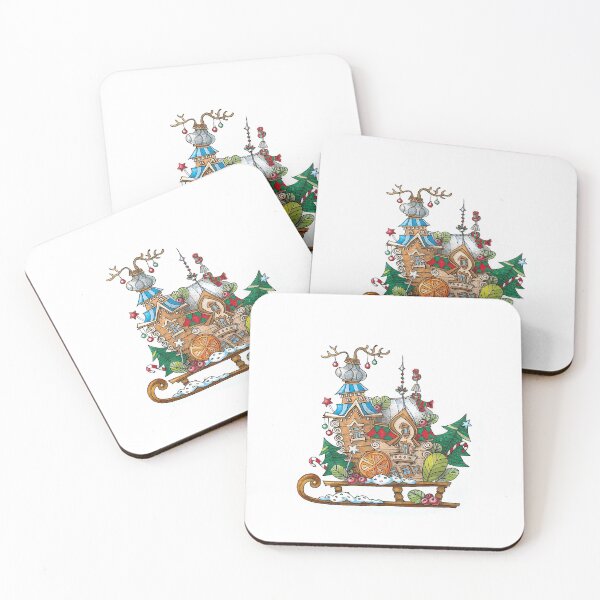 Item preview, Christmas Sleigh with Russian Style Teremok designed and sold by Nastia Larkina.
