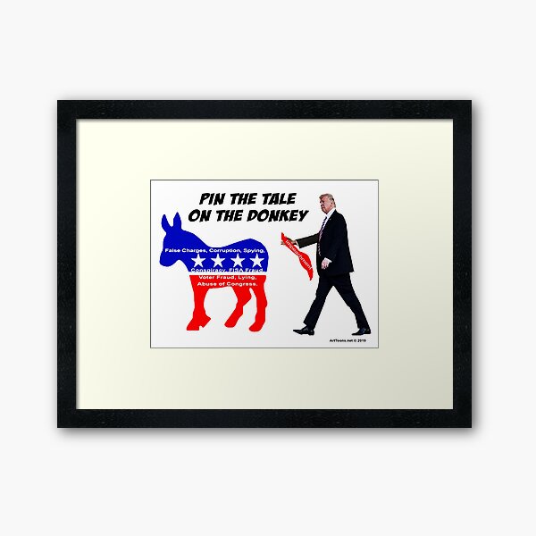 Pin The Tale On The Donkey Framed Art Print
