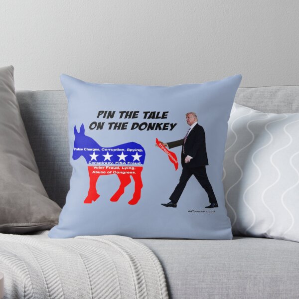 Pin The Tale On The Donkey Throw Pillow