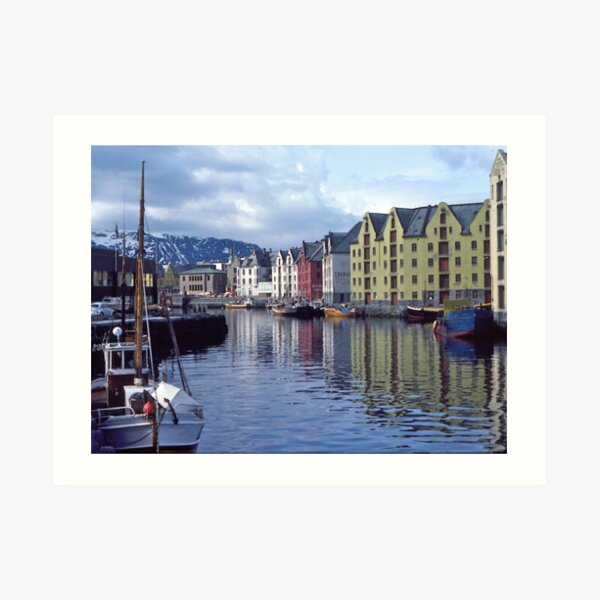 Fishing port, Alesund, Norway. Art Print