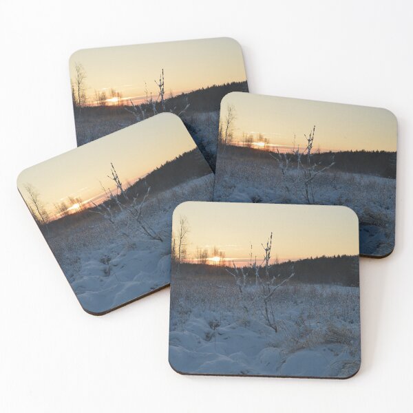 Item preview, Snowy edge of winter forest morning sunrise designed and sold by yarvin13.