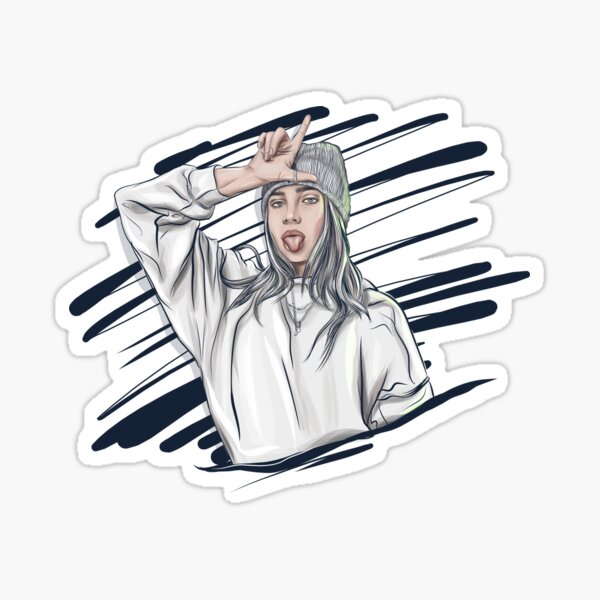 Billy Eilish Illustration Sticker