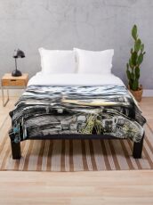 Iran Air Airbus A330 Art Throw Blanket