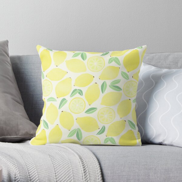 Summer Lemons Throw Pillow