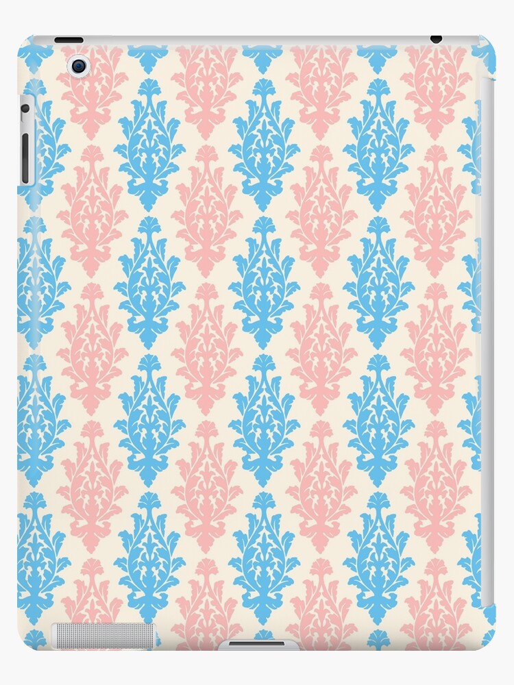 Pastel pink blue vintage chic floral damask pattern iPad Case & Skin for  Sale by Kicksdesign