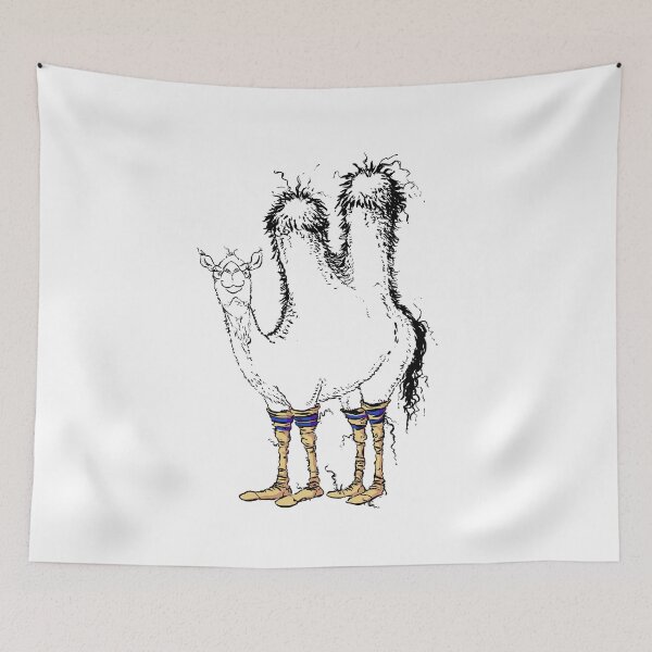 Item preview, Cute Camel with Silly Old Man Socks designed and sold by Billi French Illustrations.