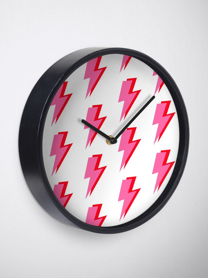 Alternate view of Pink and Red Lightning Clock