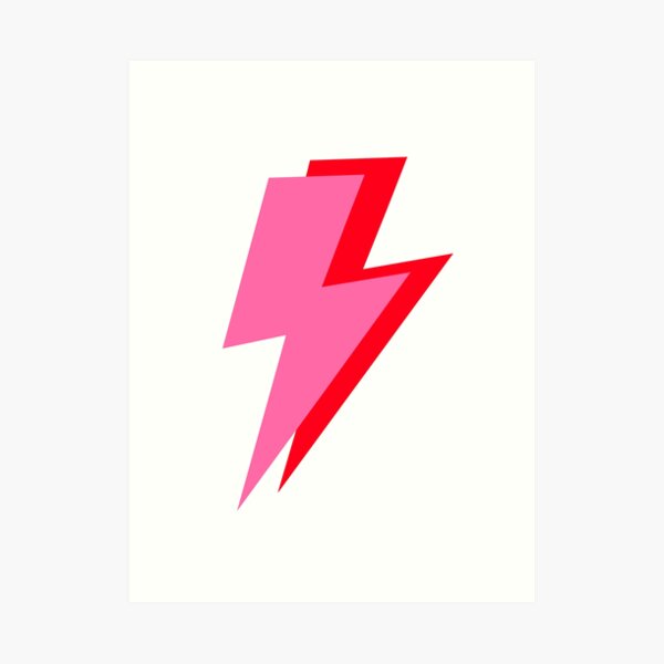 Pink and Red Lightning Art Print