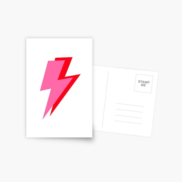 Pink and Red Lightning Postcard