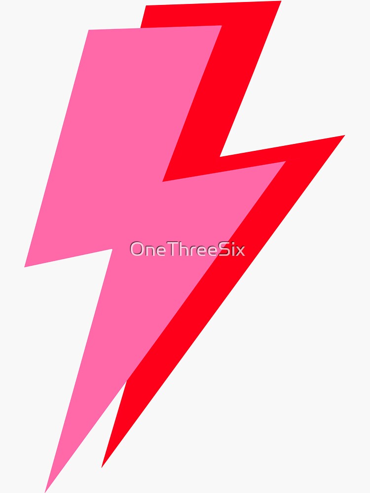 Thumbnail 3 of 3, Sticker, Pink and Red Lightning designed and sold by OneThreeSix.