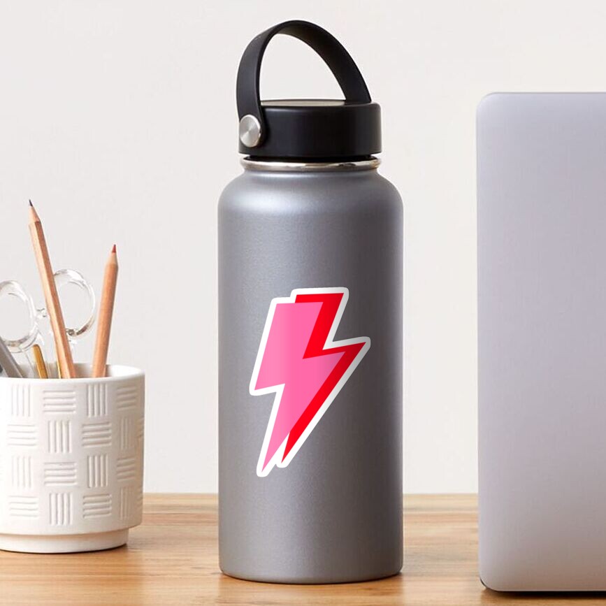 Pink and Red Lightning Sticker