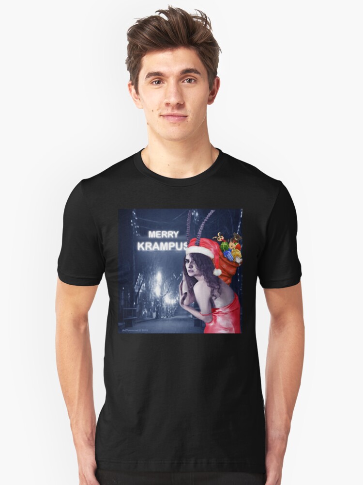 Alternate view of Krampus Claws Is Coming To Town Slim Fit T-Shirt