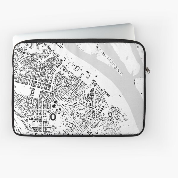 Kiev black & white building city map Laptop Sleeve