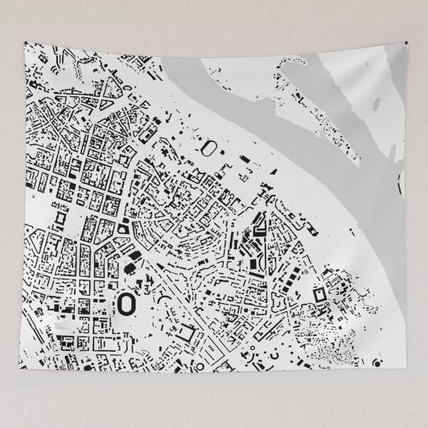 Artikelvorschau, Kiew schwarz & weiß Gebäude Stadtplan entworfen und verkauft von Intrepix.