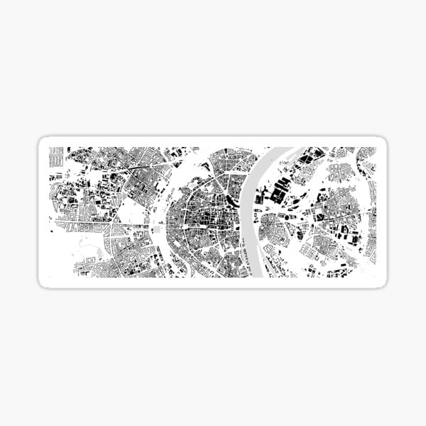 Cologne black & white building city map Sticker