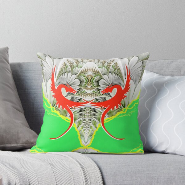 Item preview, Arte floral fractal abierto con diseño de dragones rojos designed and sold by Mindsofcreation.