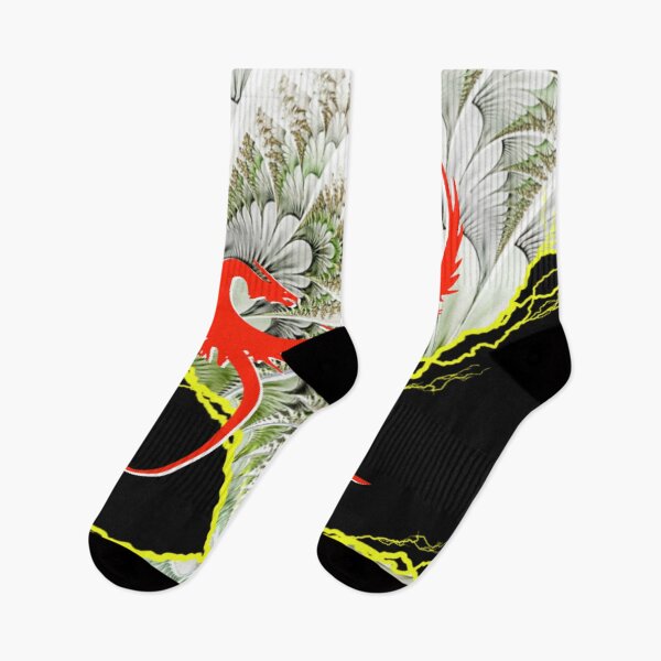 Aperçu de l'œuvre Art floral fractal ouvert avec dessin de dragons rouges créée et vendue par Mindsofcreation.