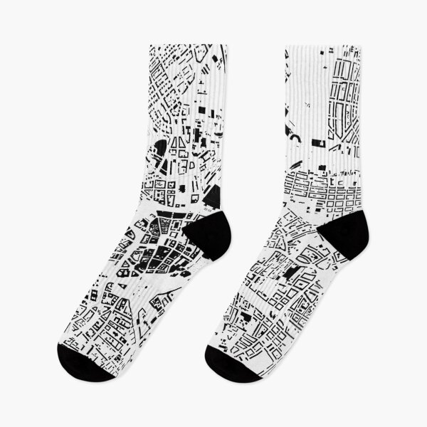 Item preview, Leipzig black & white building city map designed and sold by Intrepix.