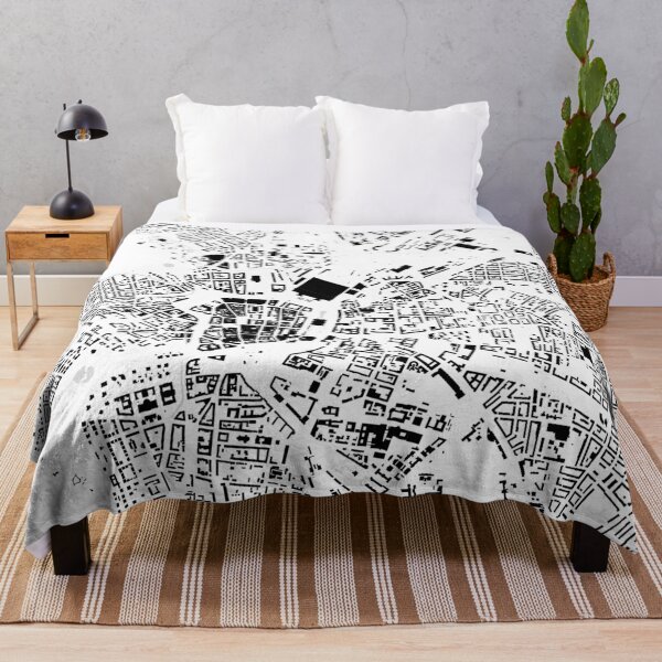 Item preview, Leipzig black & white building city map designed and sold by Intrepix.