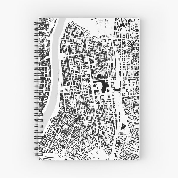 Item preview, Lyon black & white building city map designed and sold by Intrepix.