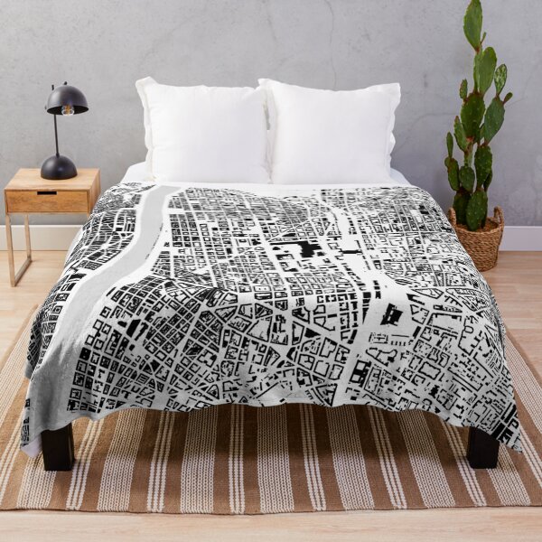 Item preview, Lyon black & white building city map designed and sold by Intrepix.