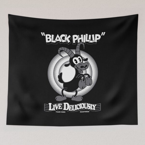 Item preview, Black Phillip - Vintage Cartoon - Witch - Goth Occult - Live Deliciously designed and sold by Nemons.