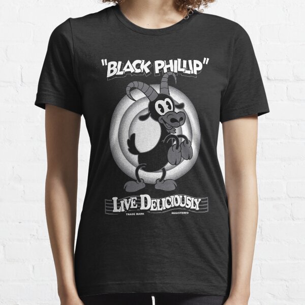 Black Phillip - Vintage Cartoon - Witch - Goth Occult - Live Deliciously Essential T-Shirt