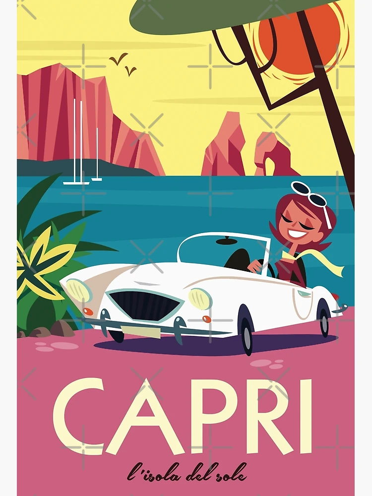 Capri map poster Art Board Print for Sale by Gary Godel