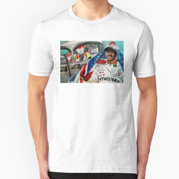 Lewis Hamilton - 6 x Champion painting by DRAutoArt Slim Fit T-Shirt