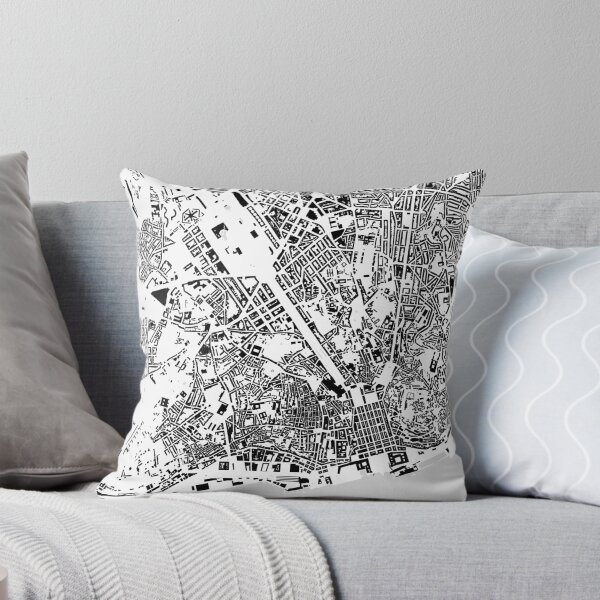 Item preview, Lisbon black & white building city map designed and sold by Intrepix.