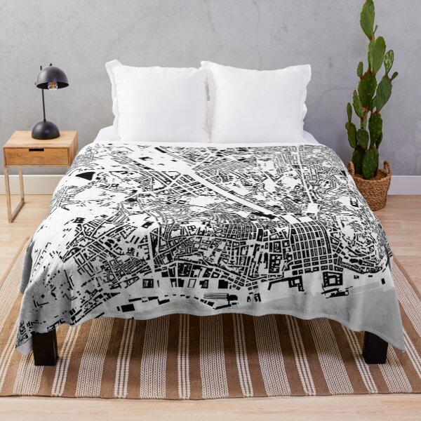 Item preview, Lisbon black & white building city map designed and sold by Intrepix.