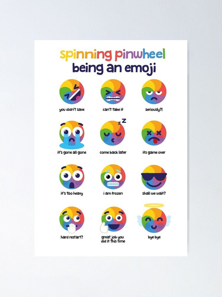 "Spinning Wheel Emoji" Poster by etchdeezines Redbubble