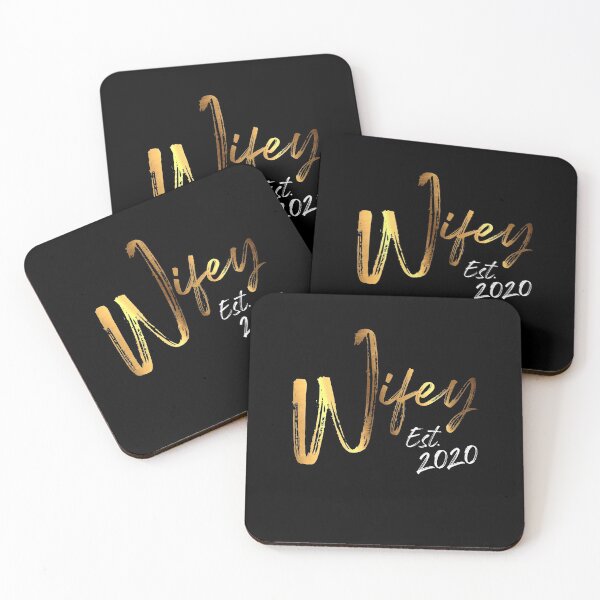 Item preview, Wifey Est 2020 Husband Wife Couple Wedding Year Newly Weds Gift designed and sold by Dressed For  Duty.