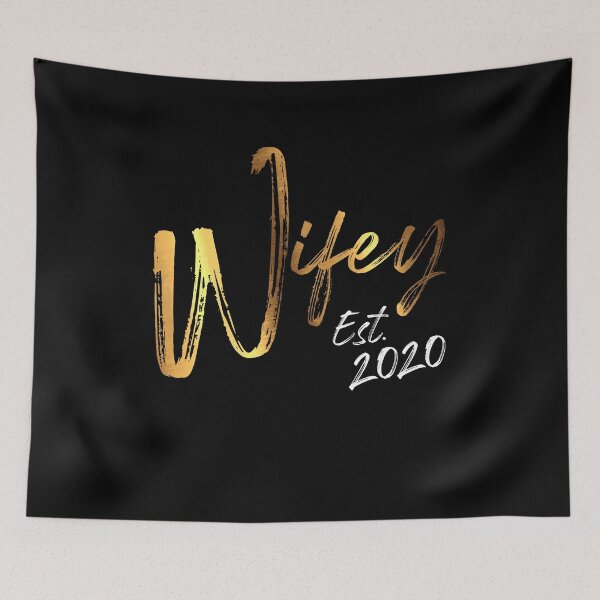 Item preview, Wifey Est 2020 Husband Wife Couple Wedding Year Newly Weds Gift designed and sold by Dressed For  Duty.