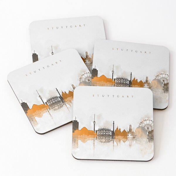 Item preview, Stuttgart Germany City Warm Skyline designed and sold by DimDom.