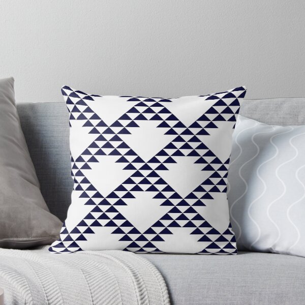 Item preview, Navy Blue On White Triangle Lattice Diagonal designed and sold by rewstudio.