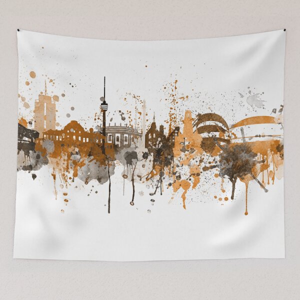 Item preview, Stuttgart Germany City Warm Skyline designed and sold by DimDom.