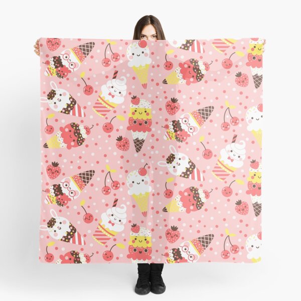 Summer Ice Cream In Pink Scarf