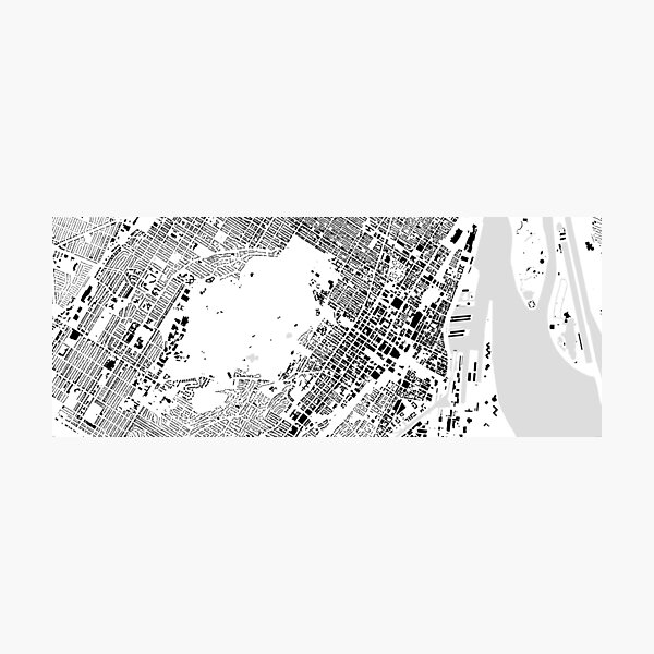 Aperçu de l'œuvre Plan de ville en bâtiment noir et blanc à Montréal créée et vendue par Intrepix.
